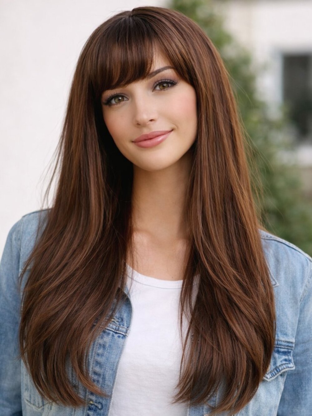 Straight Brown Wig - Chest Length Hair